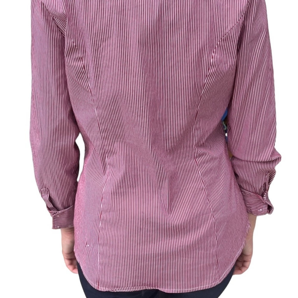 🎉HP🎉 Express red and white striped button down shirt. Size small - Picture 2 of 5